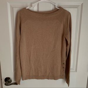 NWOT Ann Taylor side button boatneck sweater